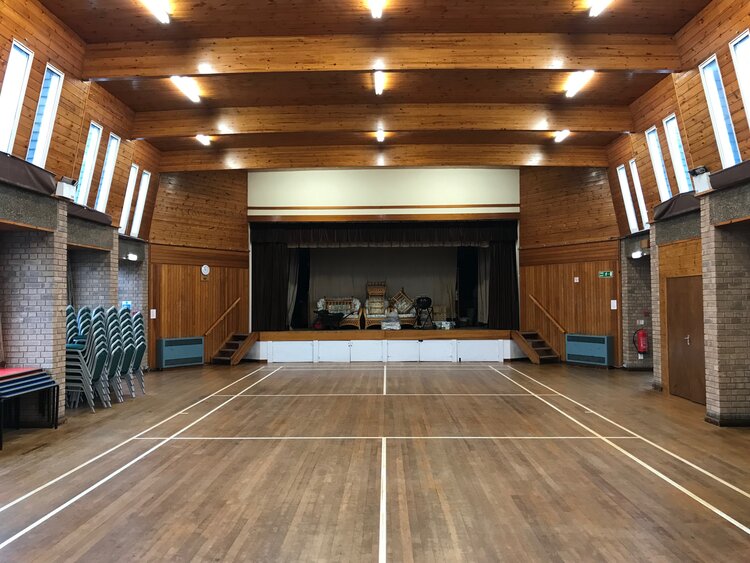 Existing hall prior to refurbishment.